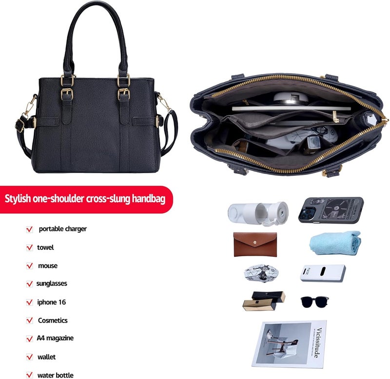 Tigpoy Women's Handbags Fashion Leather Handbags Purses for women Tote Bag Shoulder Bag Top Handle Satchel Fall Purse - Image 3